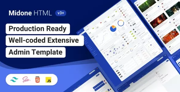 Midone v3.0.3主题模板HTML+Laravel管理后台模板+XD设计文件