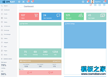 蓝色商务CMS后台管理系统整站模板