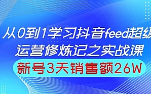 从0到1学习抖音超级运营修炼记之实战课视频教程