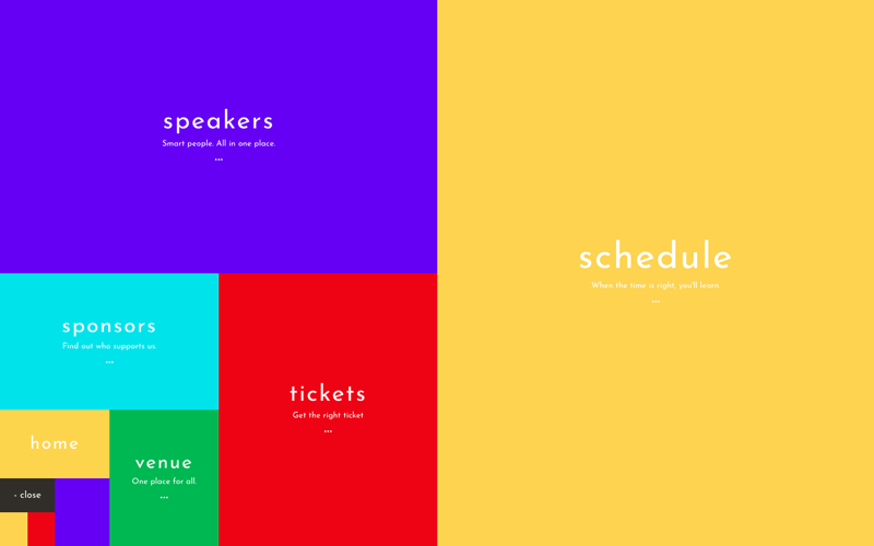 基于CSS grid(网格)的全屏展开式菜单特效-1