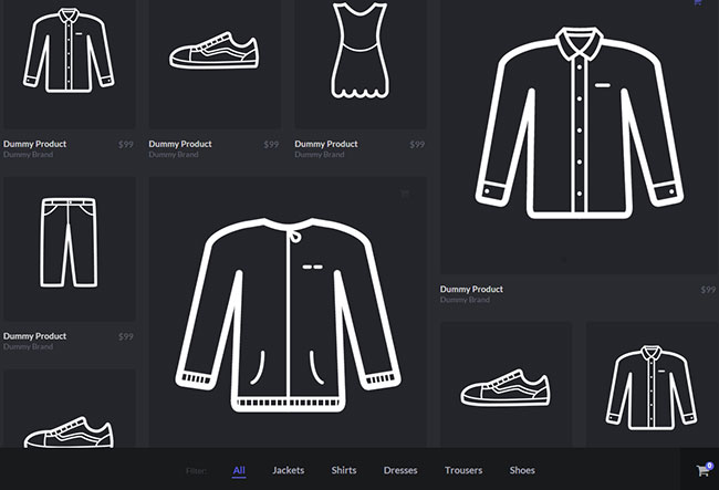 商品网格瀑布流布局